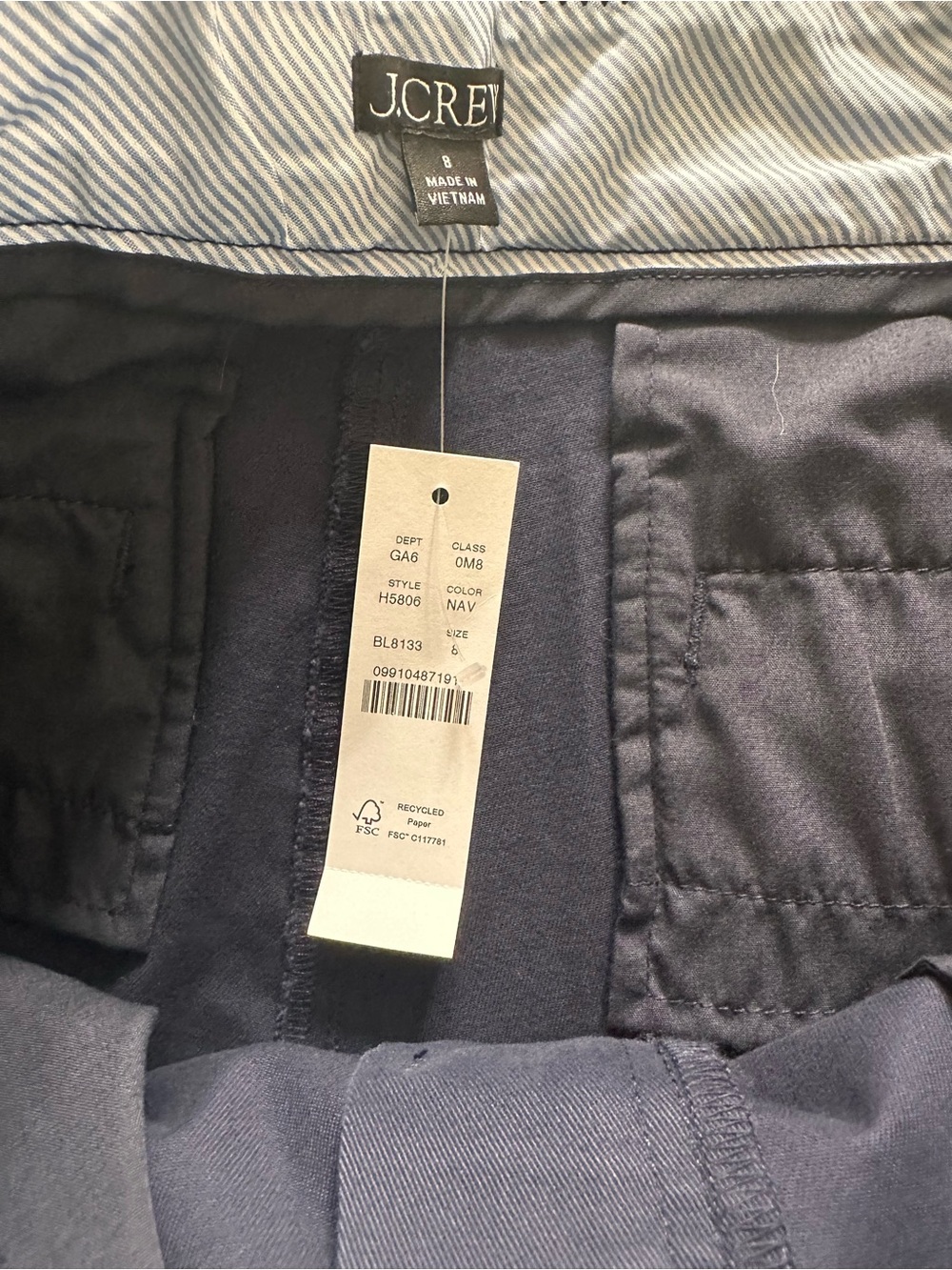 J.Crew 4" Chino Shorts – Navy Blue – Women's Size 8 - Picture 7 of 14